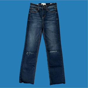 Harper Heritage Straight Destructed High Rise Jeans, Size 24